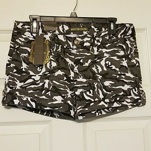 New black and white Camo shorts